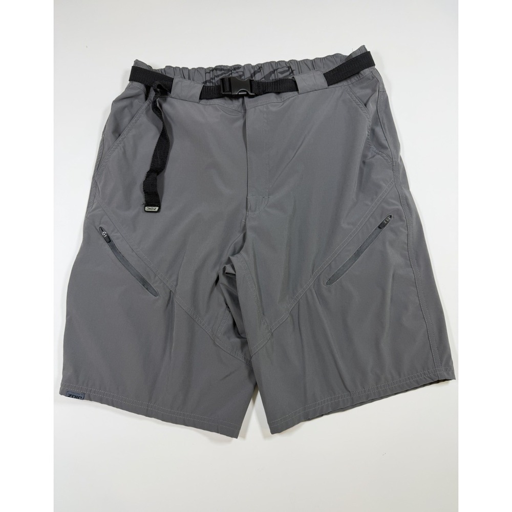 Zoic Shorts Mens Size 2XL Gray Cargo Cycling Biking Lightweight Zip Pockets